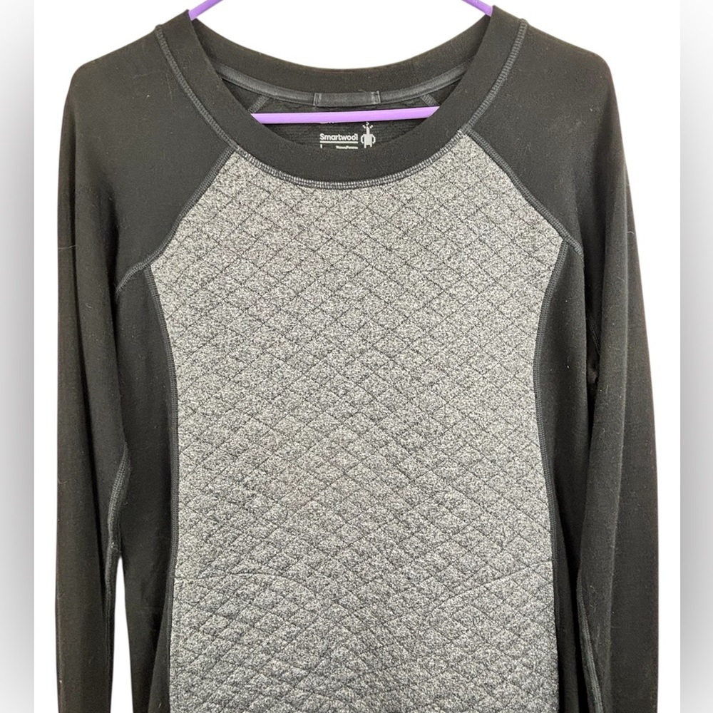 Smartwool Diamond Peak Quilted Black Gray Dress Pockets Outdoor Size L - Picture 4 of 9